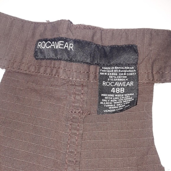 NWT RocaWear Mens Brown Cargo Shorts-Belted-Size 48B-98% Cotton 2% Spandex - Picture 8 of 11